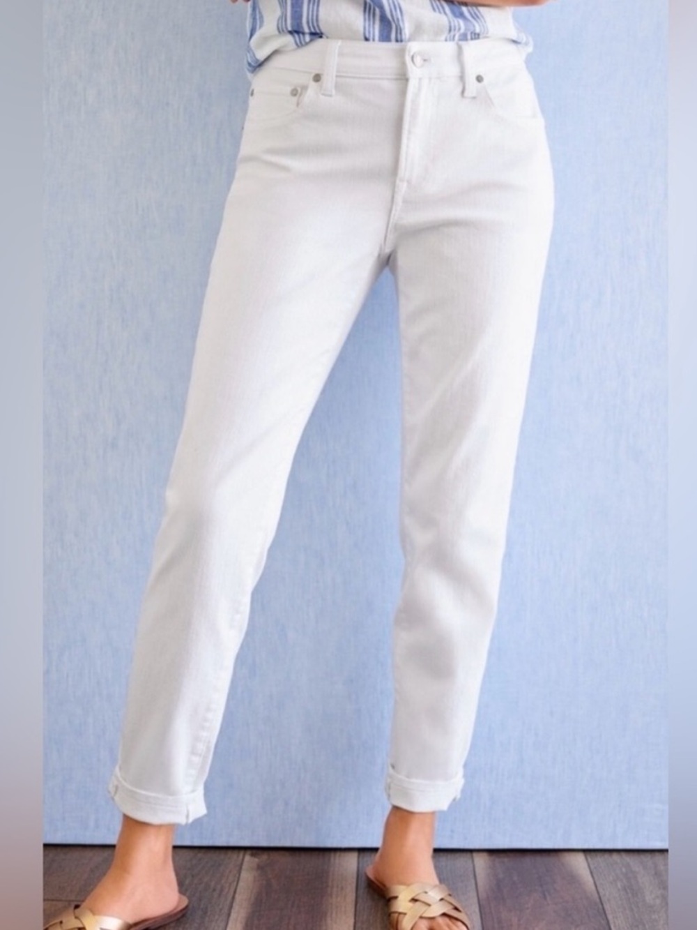 Talbots Flawless Girlfriend White Relaxed Jeans  Size 16